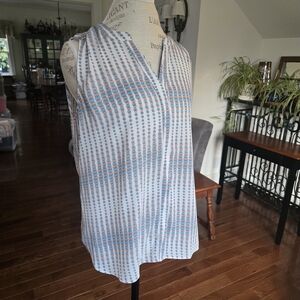 NYDJ Blue and White Sleeveless Top